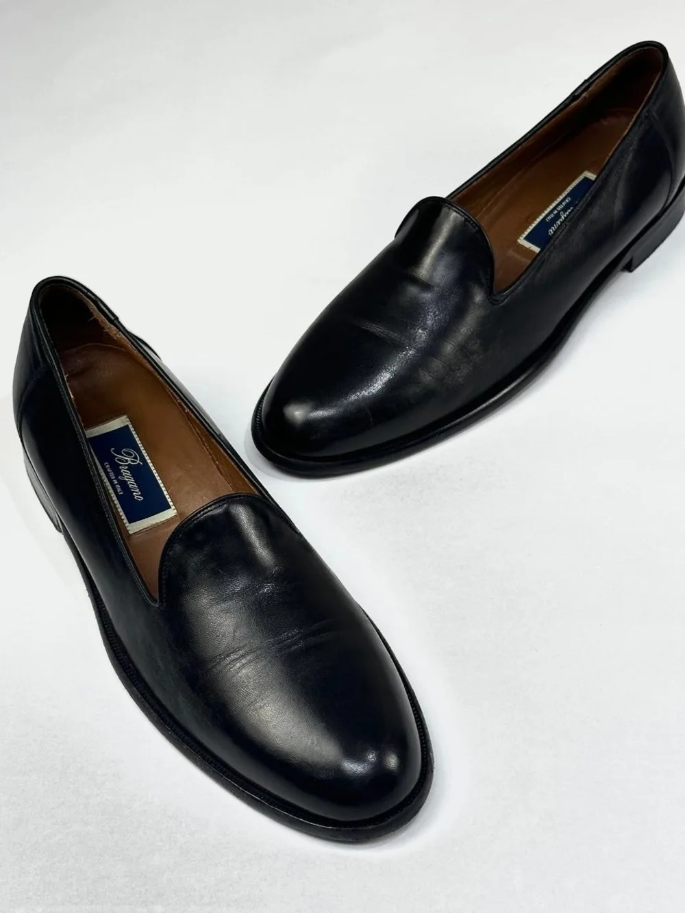 Bragano Cole Haan Italian Mens 10.5 N Black Leather Venetians Slip On Loafers